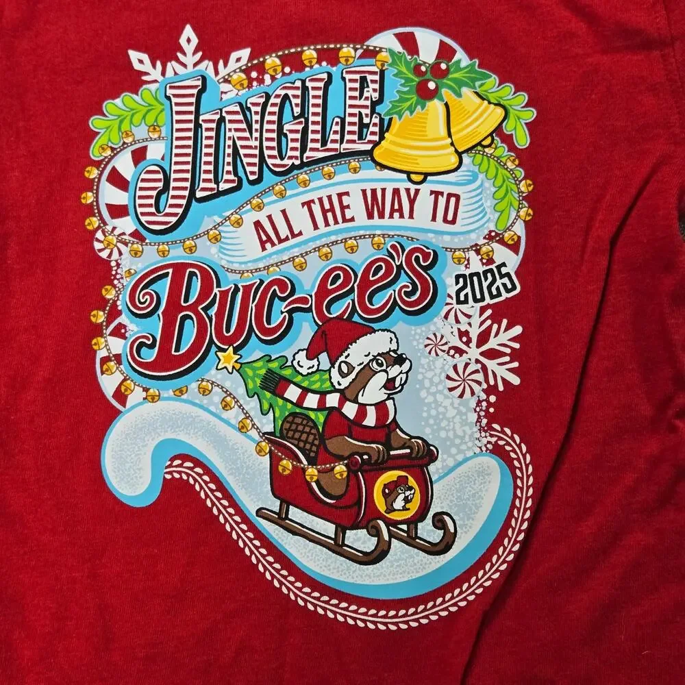 Buc-ee’s Baby 12M Christmas Bodysuit 2025 Jingle Santa Beaver Holiday NWT